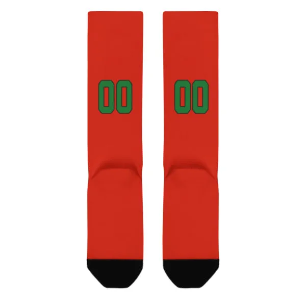 Custom Orange Red Emerald Green Knee-High Sock sold by Tailorly product image thumbnail 3