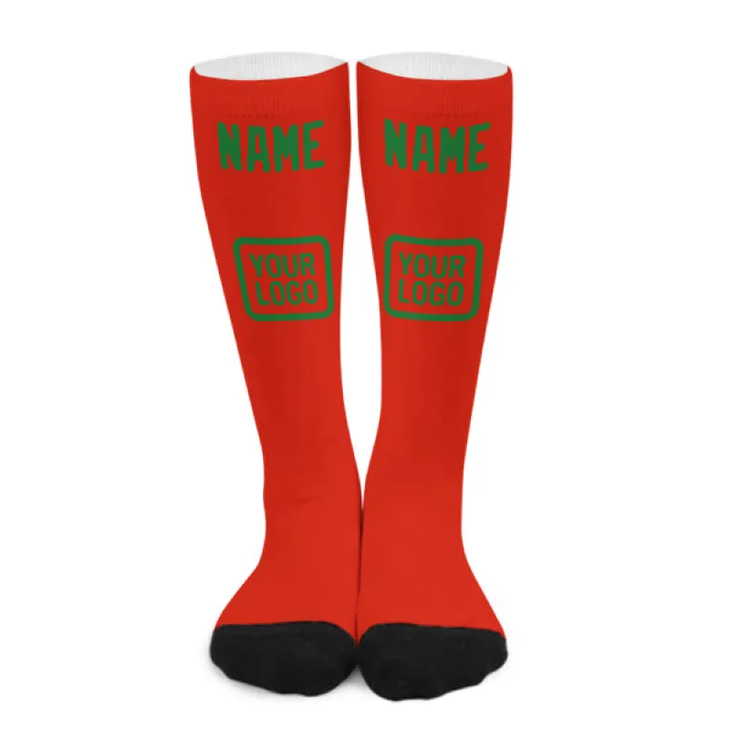Custom Orange Red Emerald Green Knee-High Sock sold by Tailorly