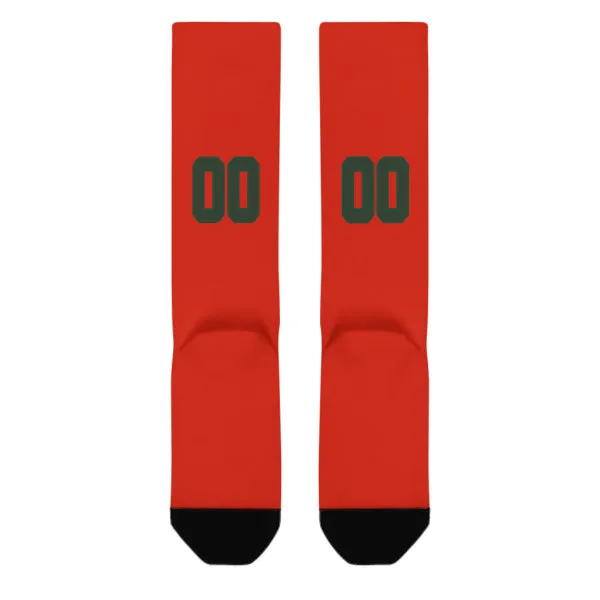 Custom Orange Red Dark Green Knee-High Sock sold by Tailorly product image thumbnail 3