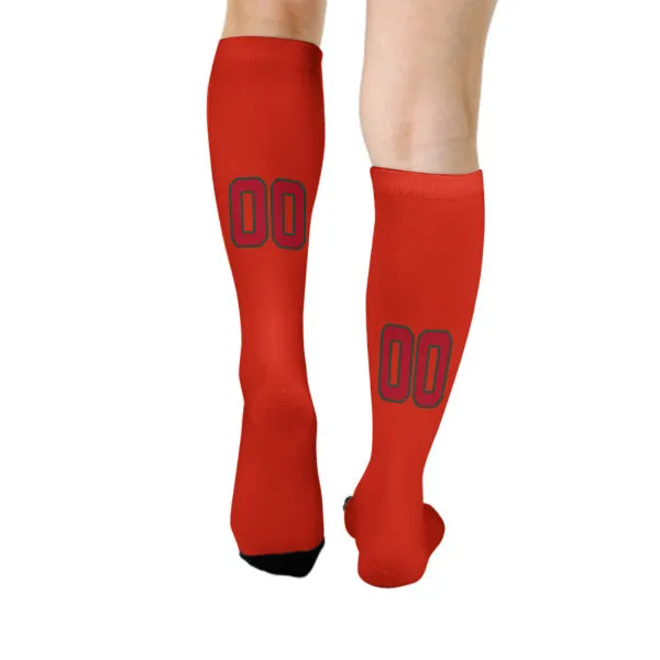Custom Orange Red Red Knee-High Sock sold by Tailorly product image thumbnail 4