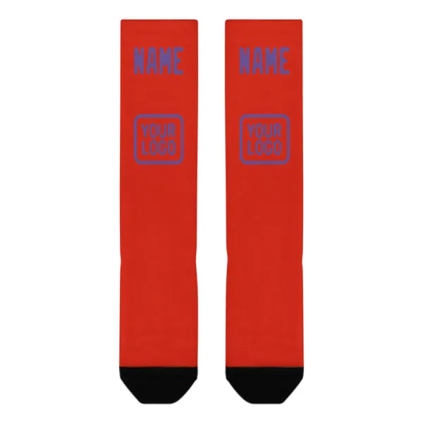 Custom Orange Red Light Purple Knee-High Sock sold by Tailorly product image thumbnail 2