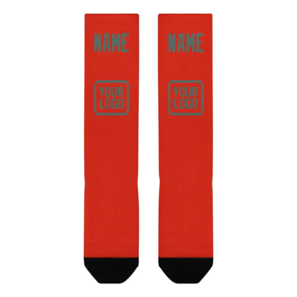 Custom Orange Red Blue Green Knee-High Sock sold by Tailorly product image thumbnail 2