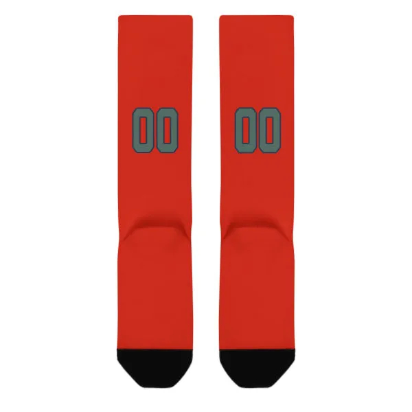 Custom Orange Red Blue Green Knee-High Sock sold by Tailorly product image thumbnail 3