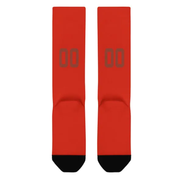 Custom Orange Red Coral Red Knee-High Sock sold by Tailorly product image thumbnail 3