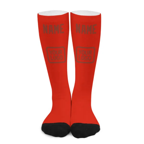Custom Orange Red Coral Red Knee-High Sock sold by Tailorly