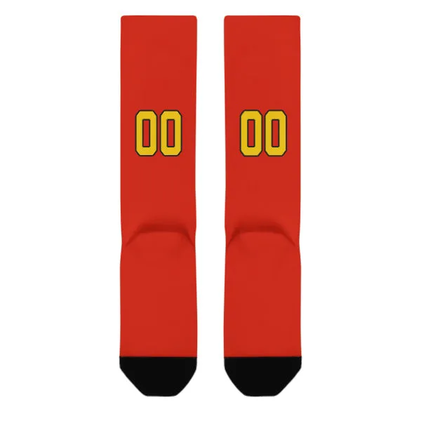 Custom Orange Red Gold Knee-High Sock sold by Tailorly product image thumbnail 3