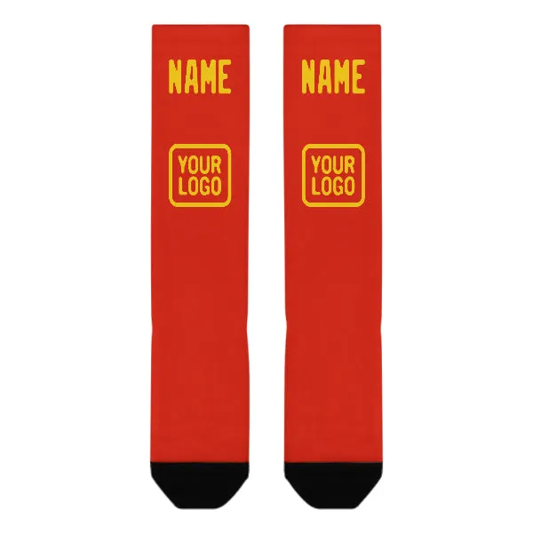 Custom Orange Red Gold Knee-High Sock sold by Tailorly product image thumbnail 2