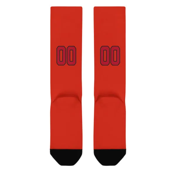 Custom Orange Red Red Knee-High Sock sold by Tailorly product image thumbnail 3