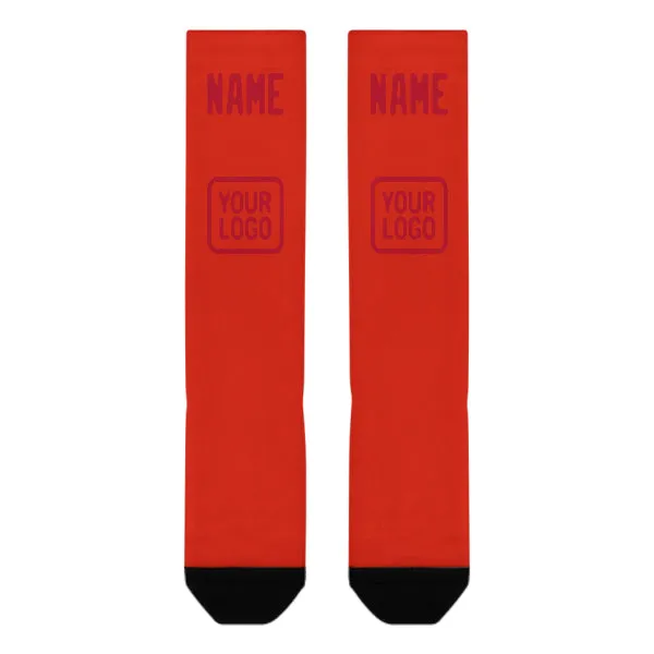 Custom Orange Red Red Knee-High Sock sold by Tailorly product image thumbnail 2