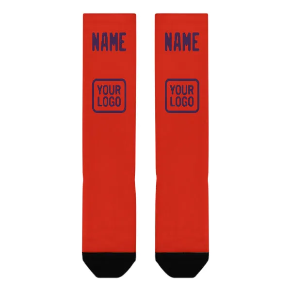 Custom Orange Red Purple Knee-High Sock sold by Tailorly product image thumbnail 2