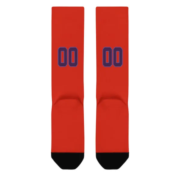 Custom Orange Red Purple Knee-High Sock sold by Tailorly product image thumbnail 3