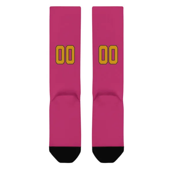 Custom Pink Yellow Knee-High Sock sold by Tailorly product image thumbnail 3