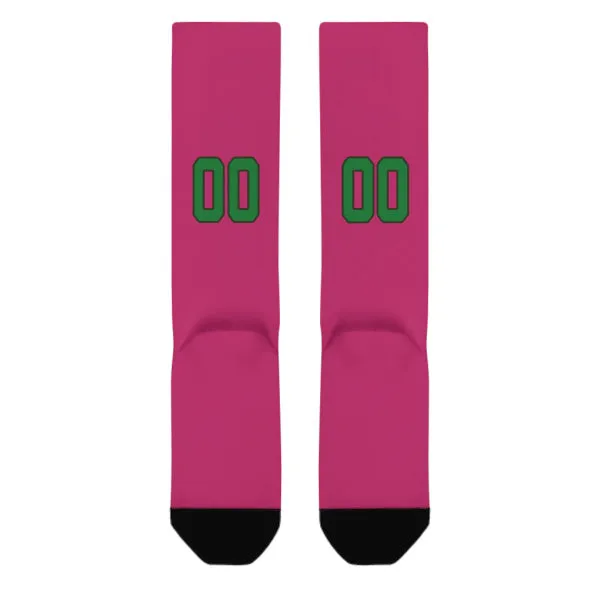 Custom Pink Emerald Green Knee-High Sock sold by Tailorly product image thumbnail 3