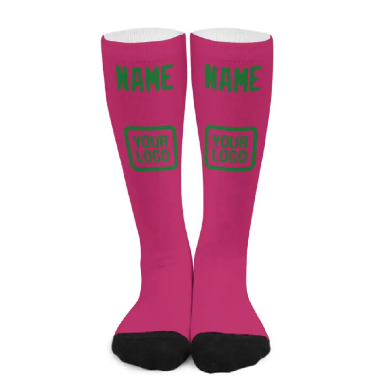 Custom Pink Emerald Green Knee-High Sock sold by Tailorly