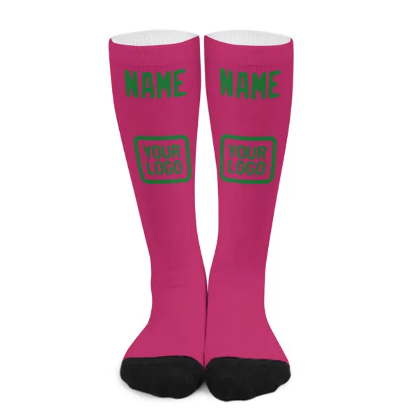 Custom Pink Emerald Green Knee-High Sock sold by Tailorly