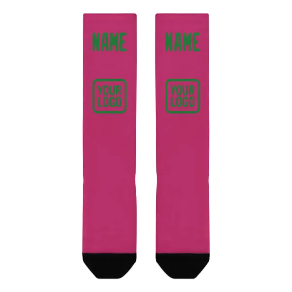 Custom Pink Emerald Green Knee-High Sock sold by Tailorly product image thumbnail 2