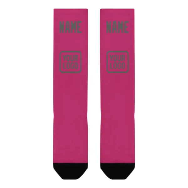 Custom Pink Dark Grey Knee-High Sock sold by Tailorly product image thumbnail 2