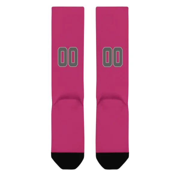 Custom Pink Dark Grey Knee-High Sock sold by Tailorly product image thumbnail 3