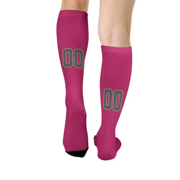 Custom Pink Dark Grey Knee-High Sock sold by Tailorly product image thumbnail 4