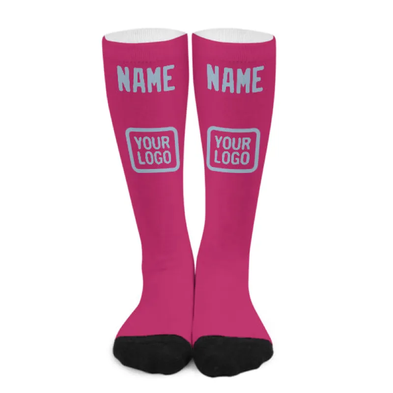 Custom Pink Light Blue Knee-High Sock sold by Tailorly
