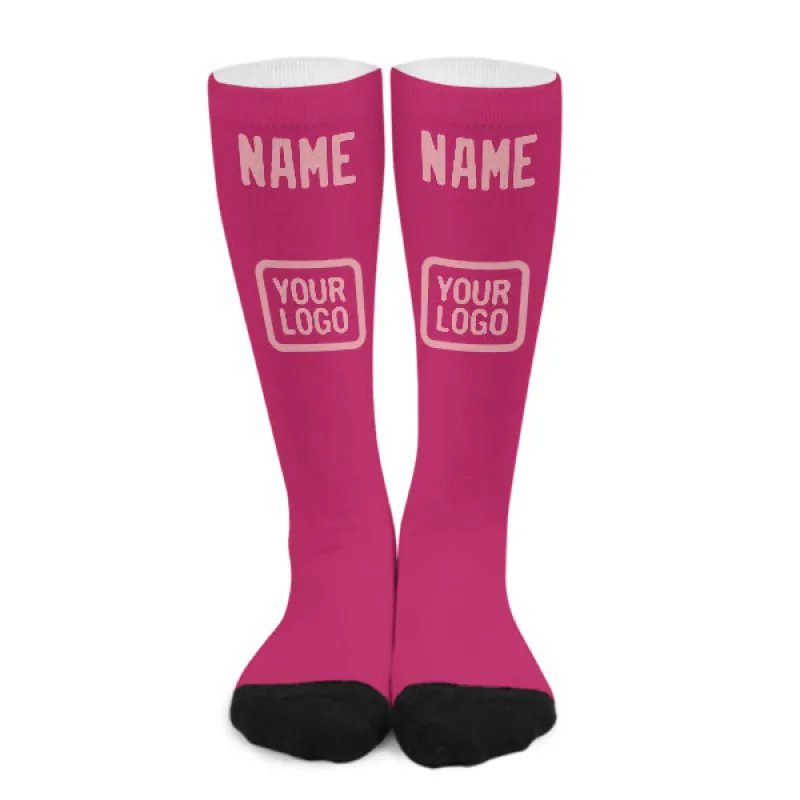 Custom Pink Light Pink Knee-High Sock sold by Tailorly