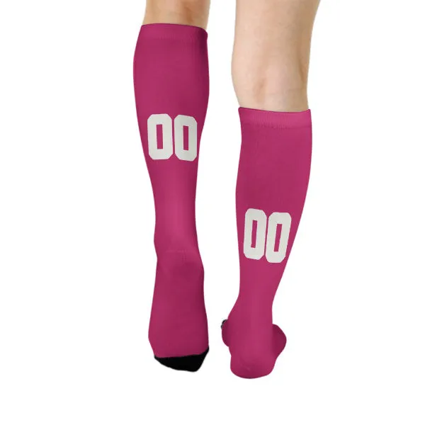 Custom Pink White Knee-High Sock sold by Tailorly product image thumbnail 4