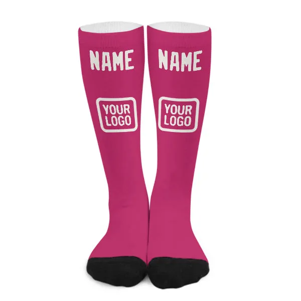 Custom Pink White Knee-High Sock sold by Tailorly