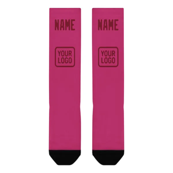 Custom Pink Crimson Red Knee-High Sock sold by Tailorly product image thumbnail 2