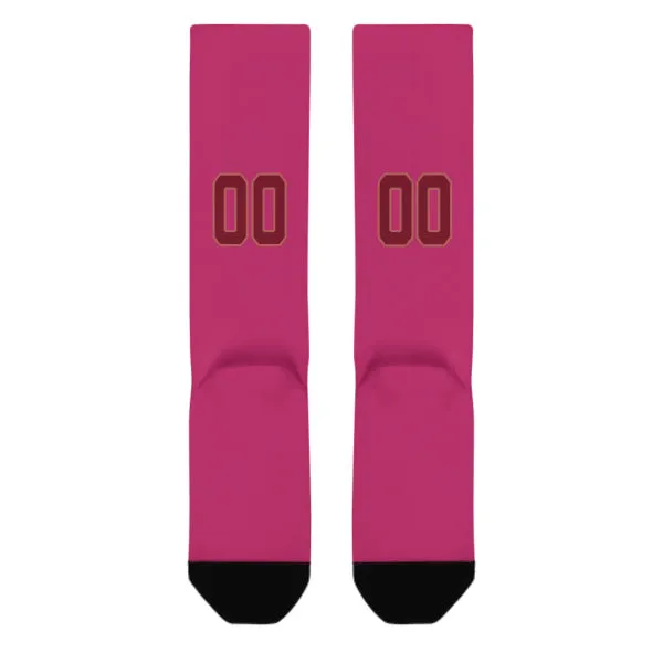 Custom Pink Crimson Red Knee-High Sock sold by Tailorly product image thumbnail 3
