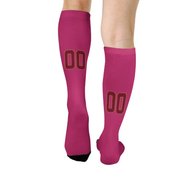 Custom Pink Crimson Red Knee-High Sock sold by Tailorly product image thumbnail 4