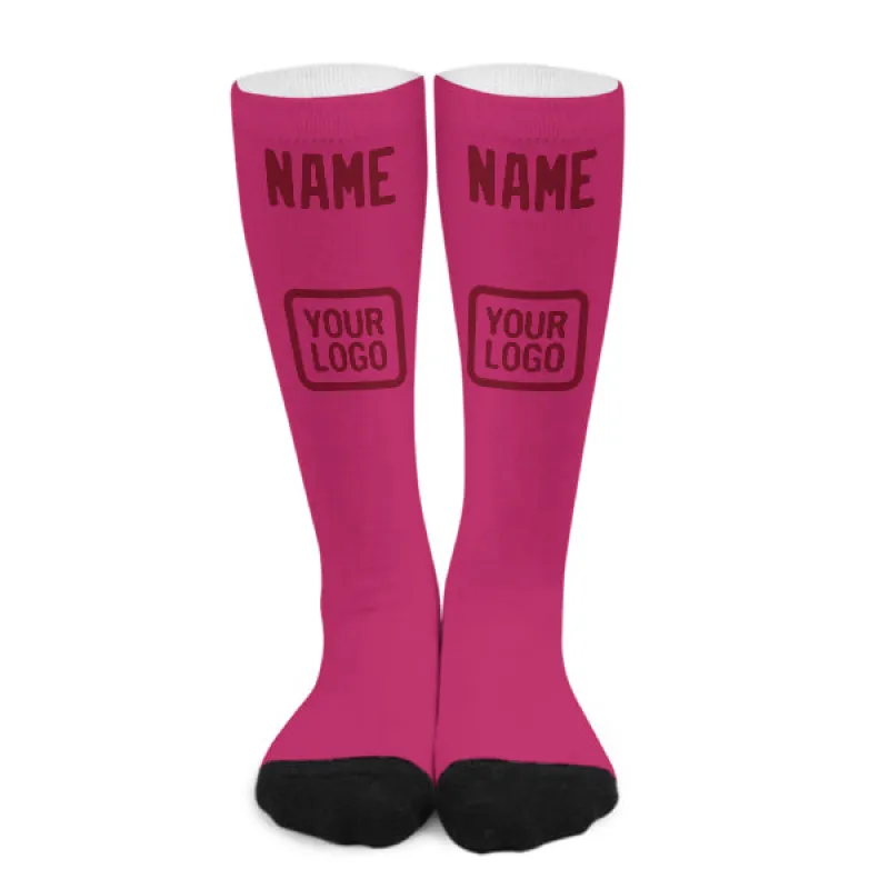 Custom Pink Crimson Red Knee-High Sock sold by Tailorly