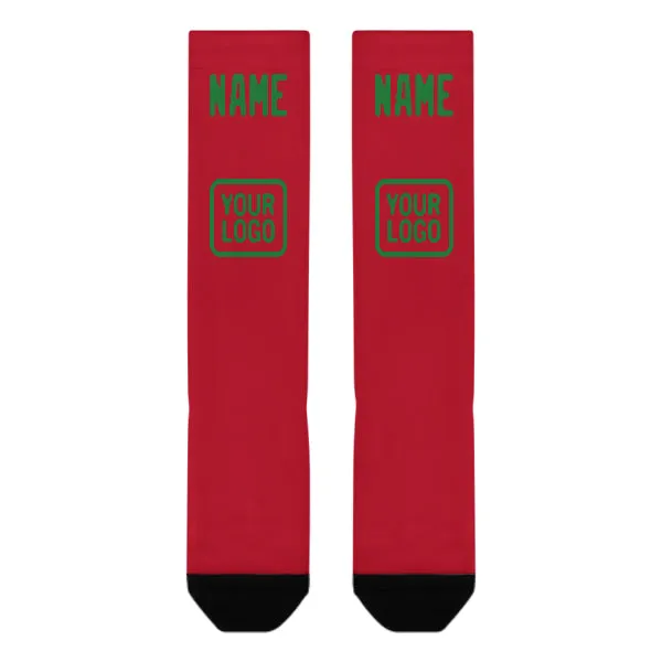 Custom Red Emerald Green Knee-High Sock sold by Tailorly product image thumbnail 2