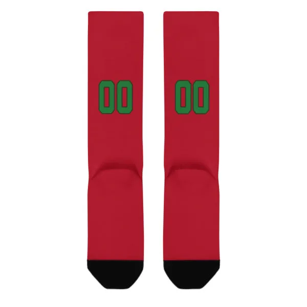 Custom Red Emerald Green Knee-High Sock sold by Tailorly product image thumbnail 3