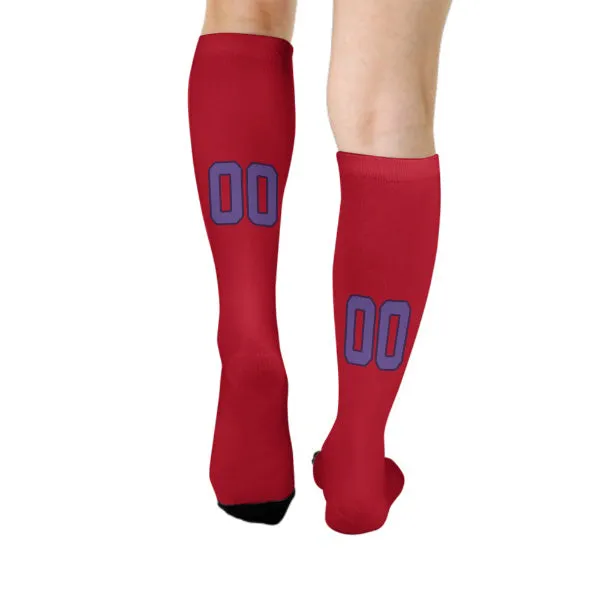 Custom Red Light Purple Knee-High Sock sold by Tailorly product image thumbnail 4