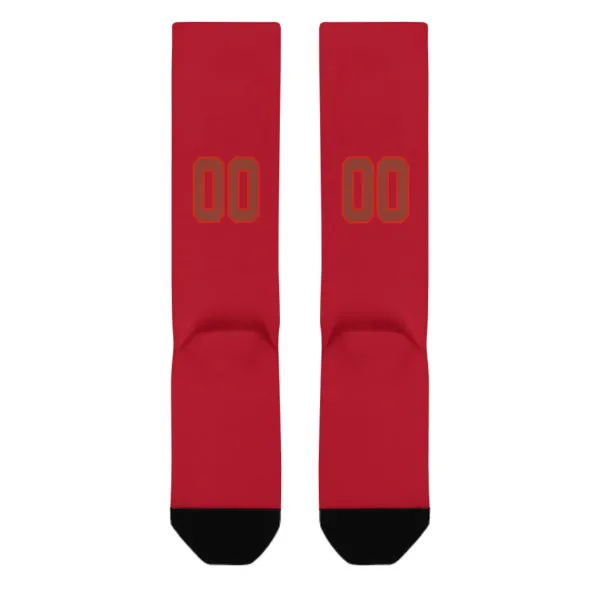 Custom Red Coral Red Knee-High Sock sold by Tailorly product image thumbnail 3