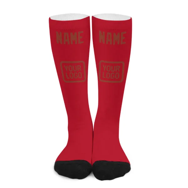 Custom Red Coral Red Knee-High Sock sold by Tailorly