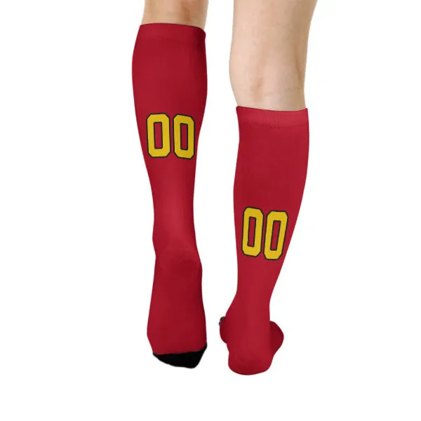 Custom Red Gold Knee-High Sock sold by Tailorly product image thumbnail 4