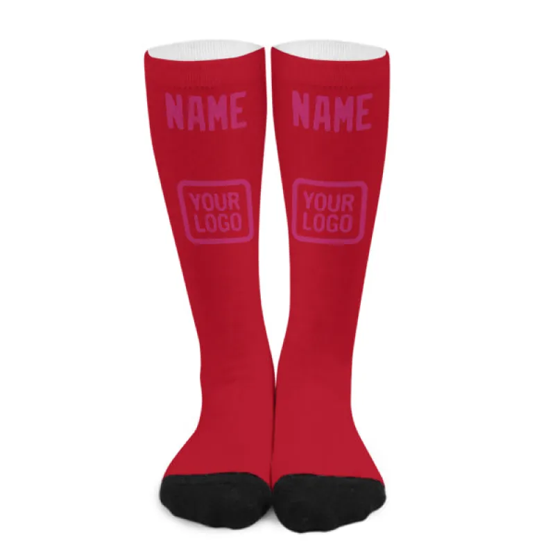 Custom Red Pink Knee-High Sock sold by Tailorly