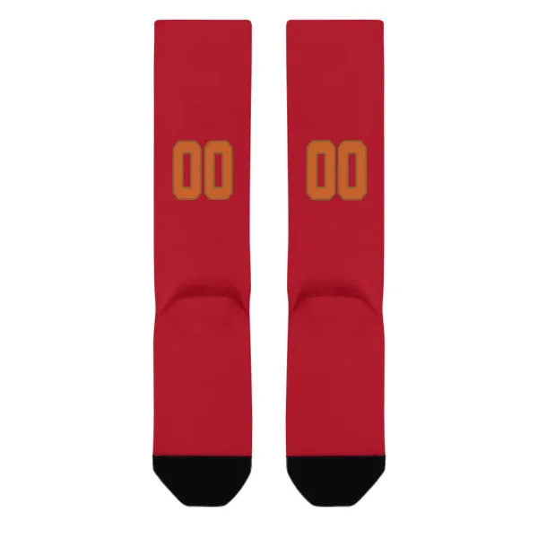 Custom Red Orange Knee-High Sock sold by Tailorly product image thumbnail 3