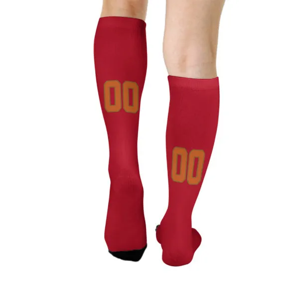 Custom Red Orange Knee-High Sock sold by Tailorly product image thumbnail 4