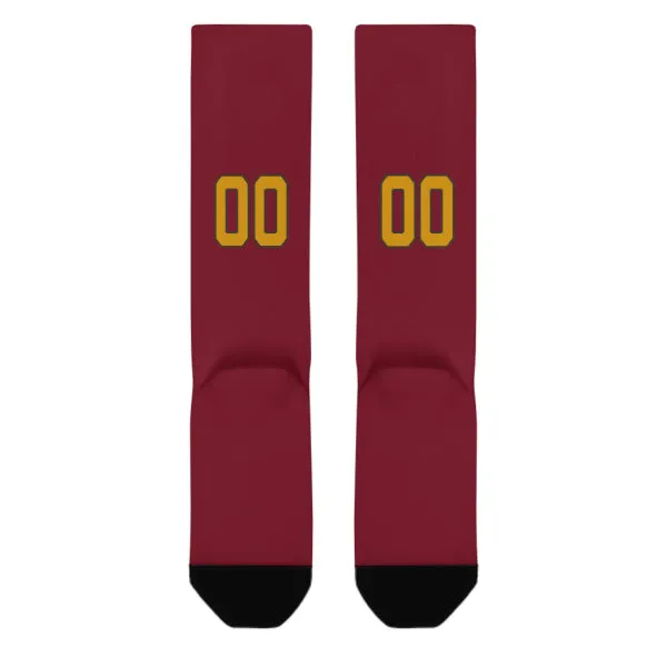 Custom Crimson Red Yellow Knee-High Sock sold by Tailorly product image thumbnail 3