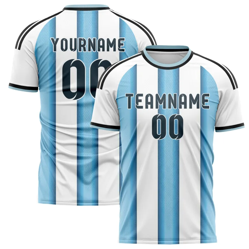 Argentina Home Soccer Jersey Style – With Custom Name, Number and Logo made by Tailorly