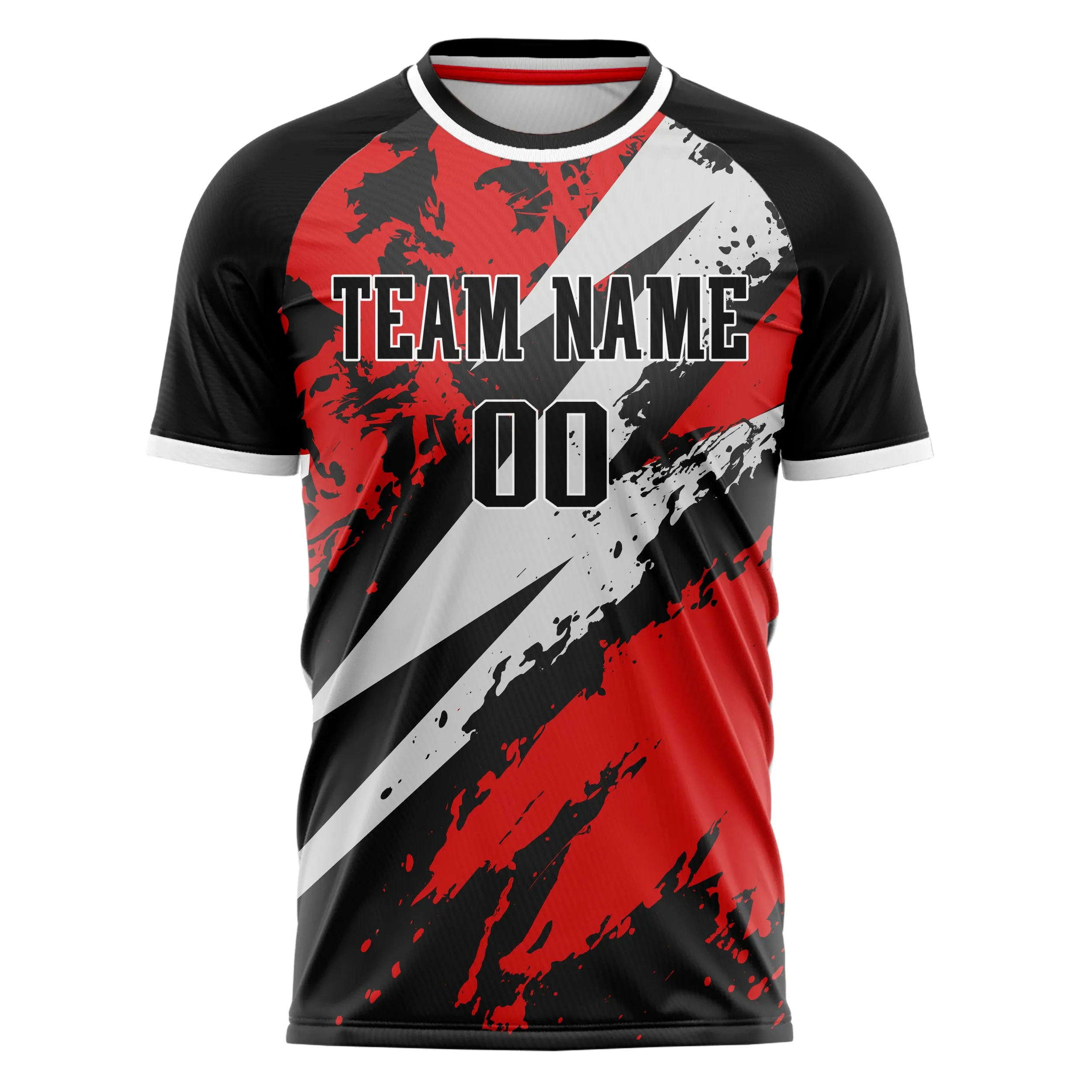 Custom Red Black Pattern Soccer Jersey sold by Tailorly product image thumbnail 2