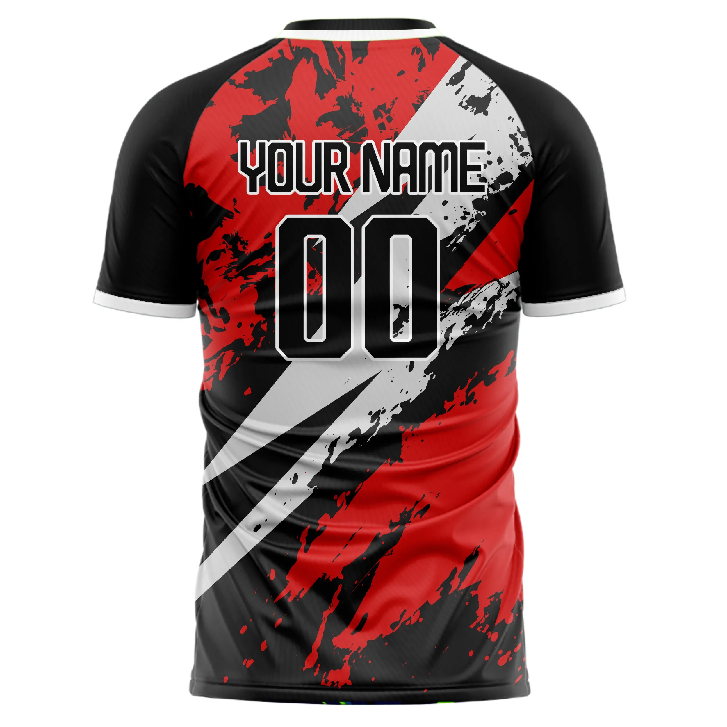 Custom Red Black Pattern Soccer Jersey sold by Tailorly product image thumbnail 3