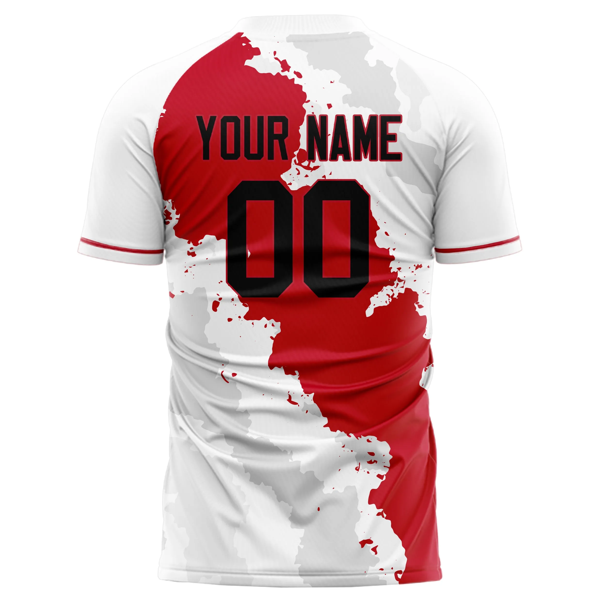 Custom White Red Pattern Soccer Jersey sold by Tailorly product image thumbnail 3