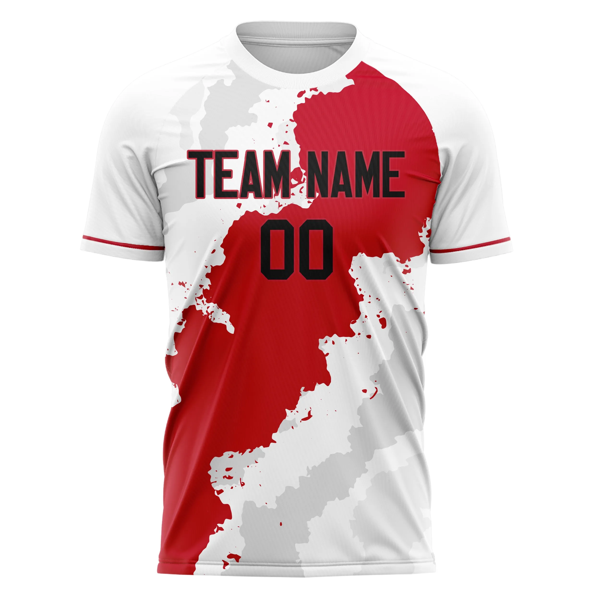 Custom White Red Pattern Soccer Jersey sold by Tailorly product image thumbnail 2
