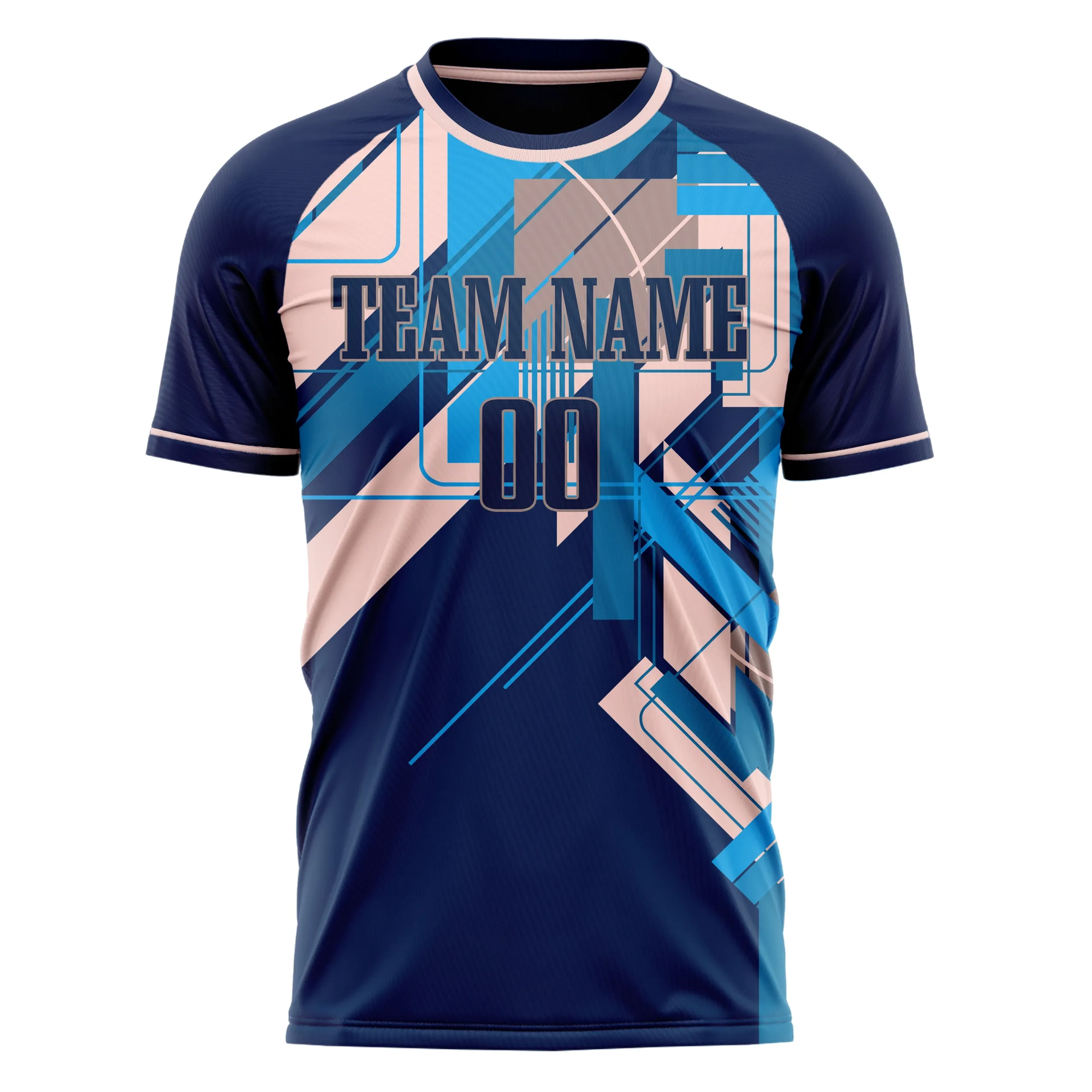 Custom Navy Pink Pattern Soccer Jersey sold by Tailorly product image thumbnail 2
