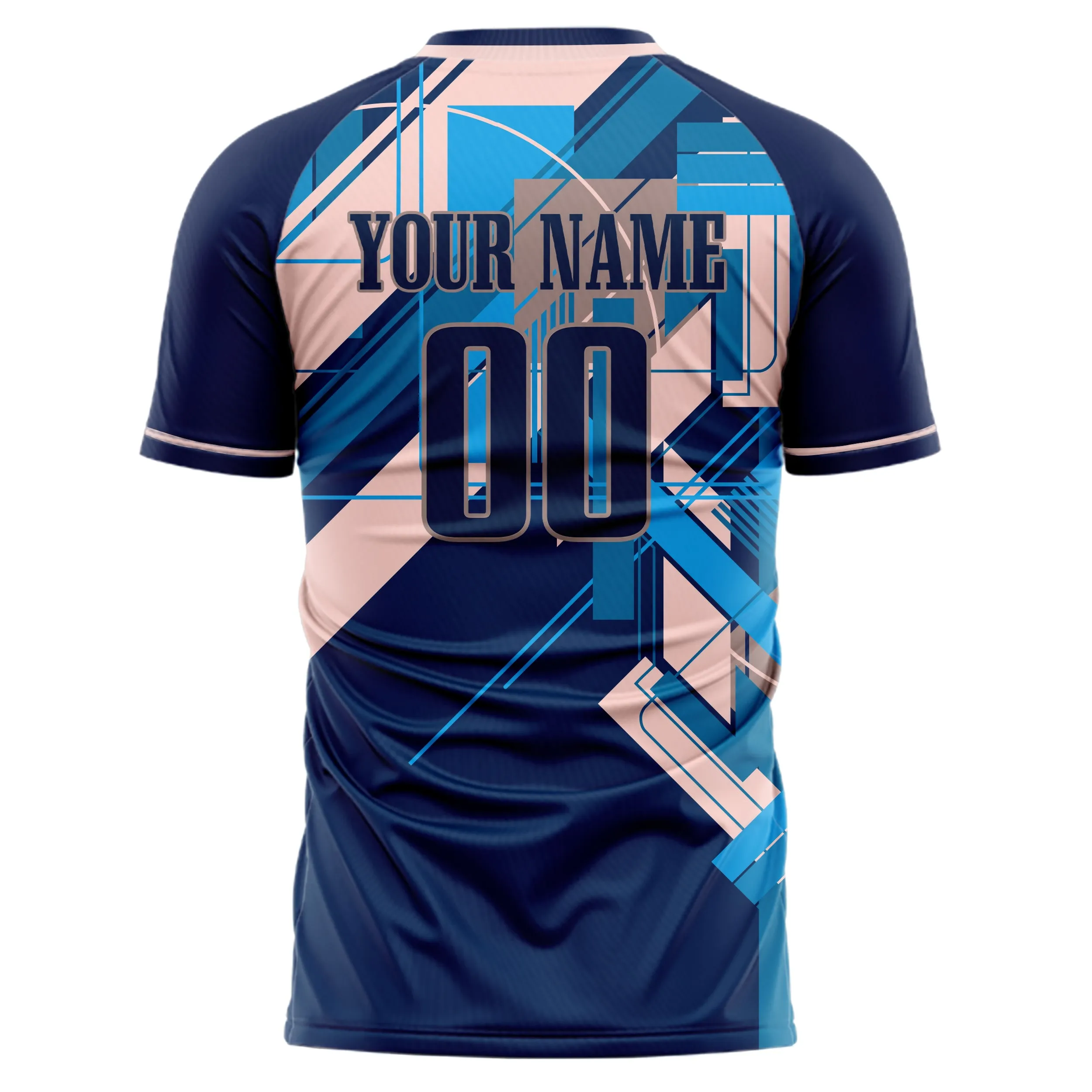 Custom Navy Pink Pattern Soccer Jersey sold by Tailorly product image thumbnail 3