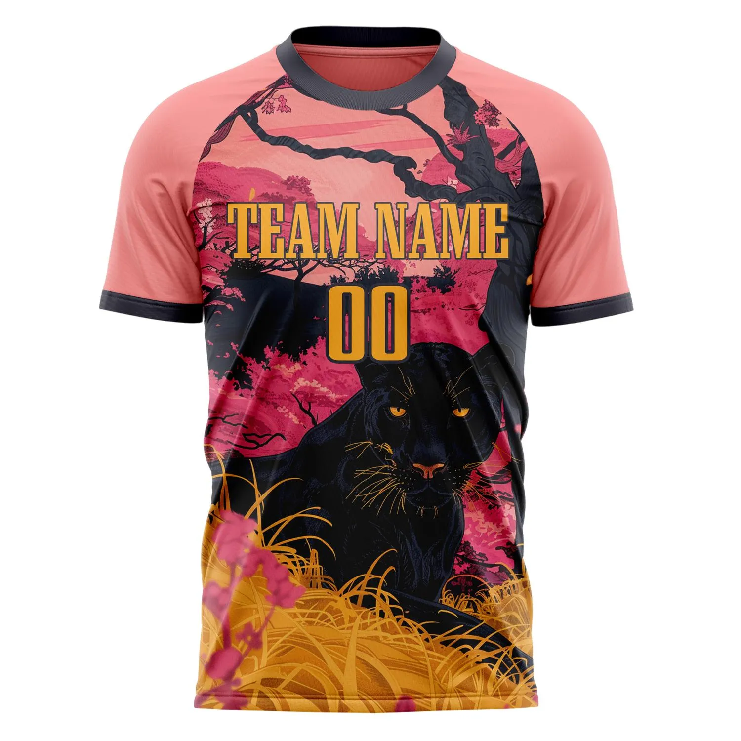 Custom Pink Black Pattern Soccer Jersey sold by Tailorly product image thumbnail 2