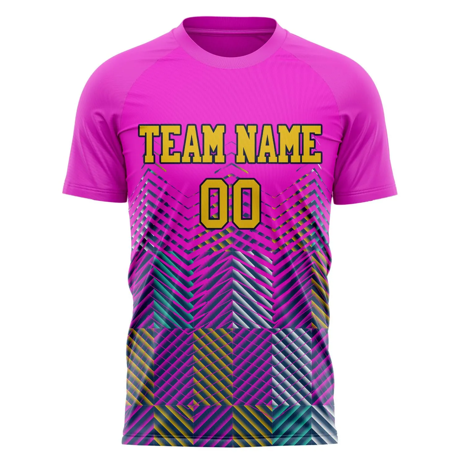 Custom Pink Old Gold Pattern Soccer Jersey sold by Tailorly product image thumbnail 2